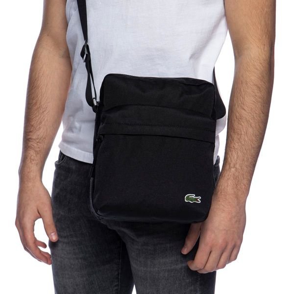 lacoste black leather bag